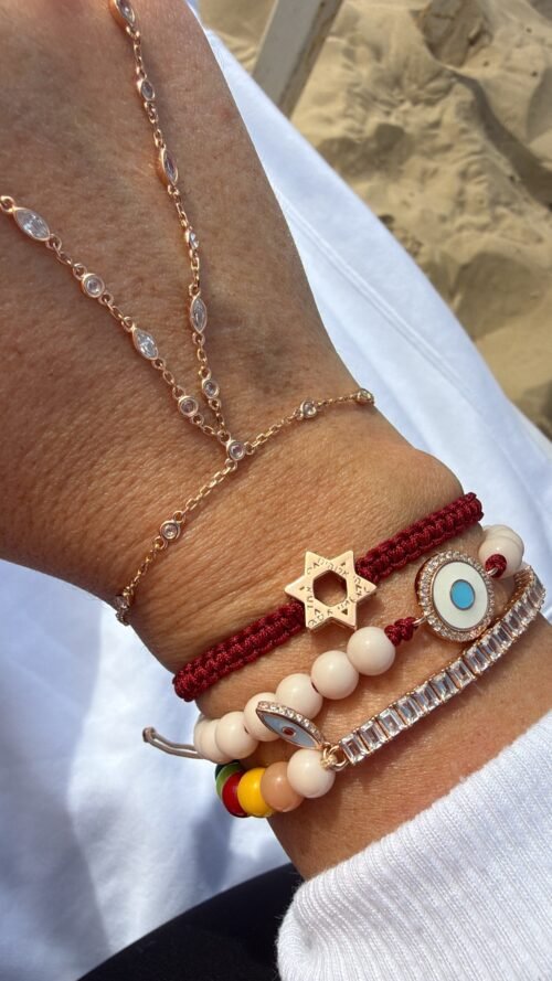 Alternative view of צמיד חרוזים ניוד עם עין עגולה