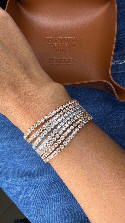 Alternative view of צמיד טניס קלאסי -רוזגולד