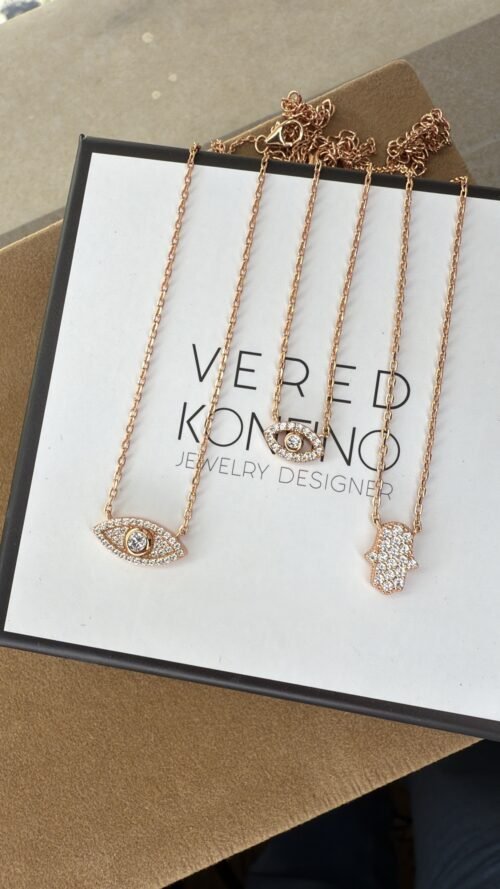 Alternative view of שרשרת עין קטנה משובצת