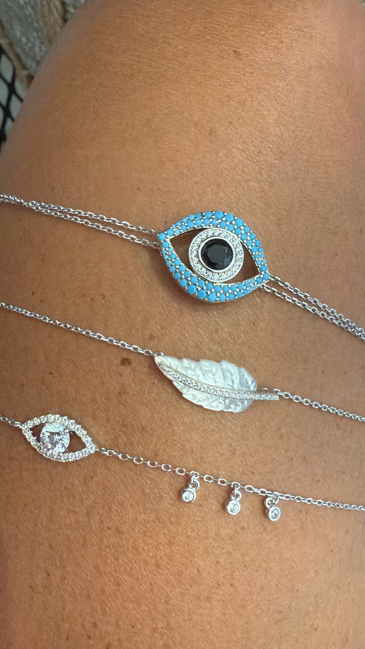 צמיד עלה פנינה כסוף – תמונה 3