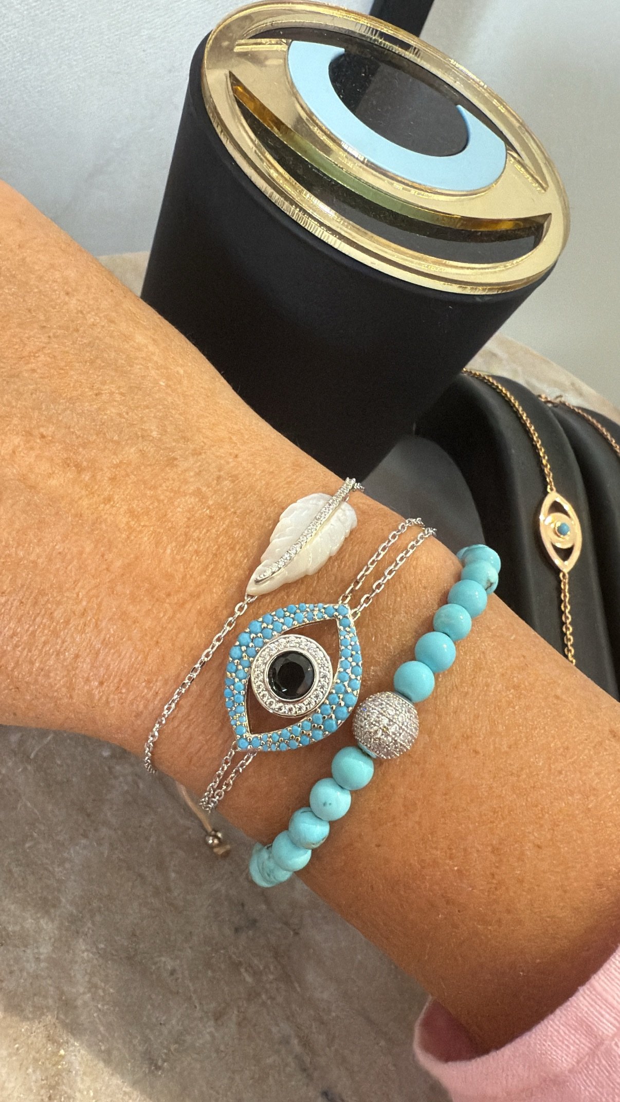 צמיד עלה פנינה כסוף – תמונה 2