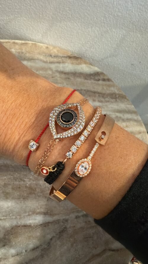 Alternative view of צמיד קשיח רוז משובץ