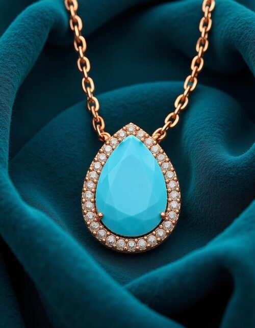 Alternative view of שרשרת טיפה טורקיז