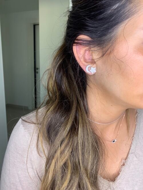 Alternative view of עגילי כוכב ירח צמודים