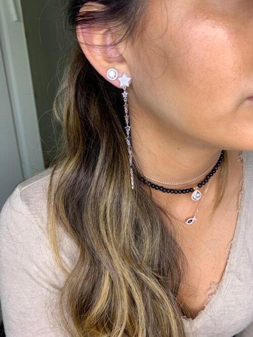 Alternative view of עגילי כוכב עם כוכבים נופלים