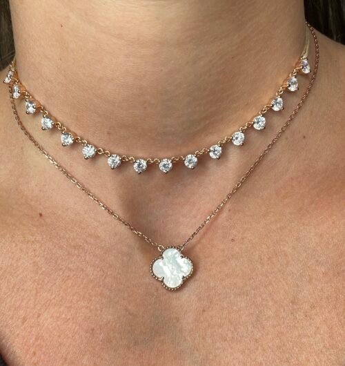 Alternative view of שרשרת קולר זרקונים