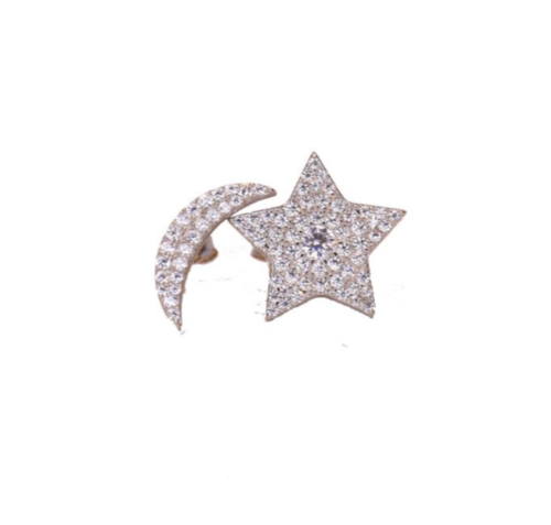 עגילי כוכב ירח צמודים