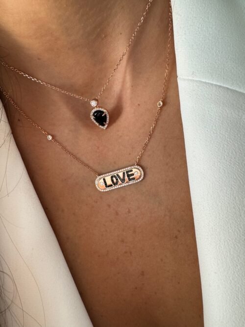 Alternative view of שרשרת טיפה שחורה