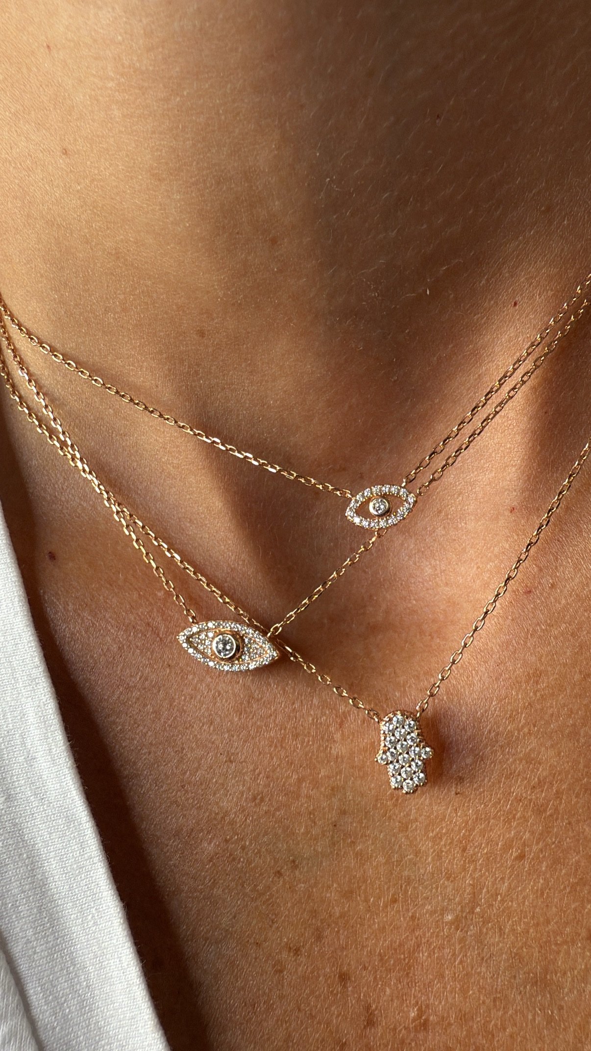 שרשרת עין קטנה משובצת – תמונה 3