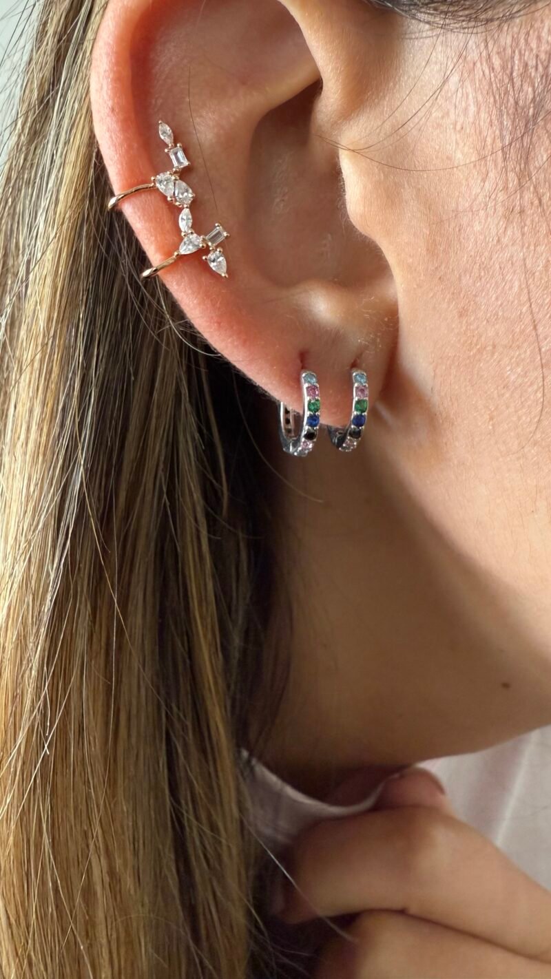 ⁦עגילי חישוק קטן צבעוני⁩ – תמונה ⁦6⁩