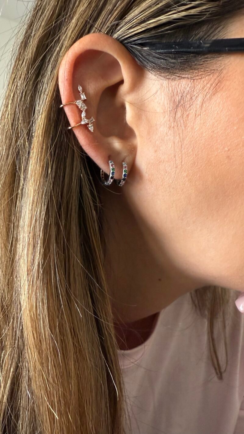⁦עגילי חישוק קטן צבעוני⁩ – תמונה ⁦3⁩