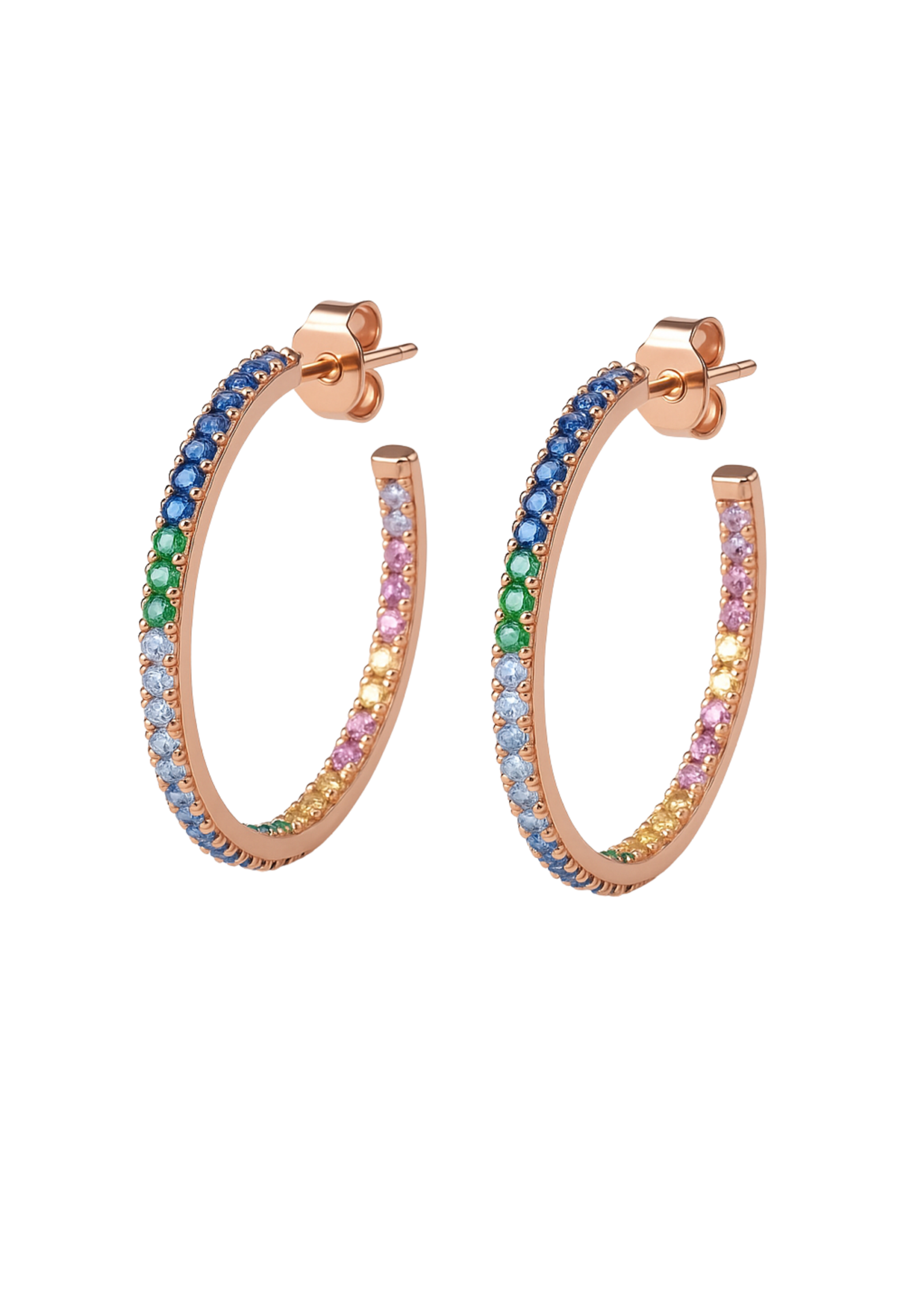 עגילי חישוק בינוני צבעוני