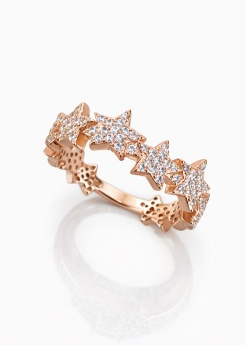 טבעת כוכבים משובצים