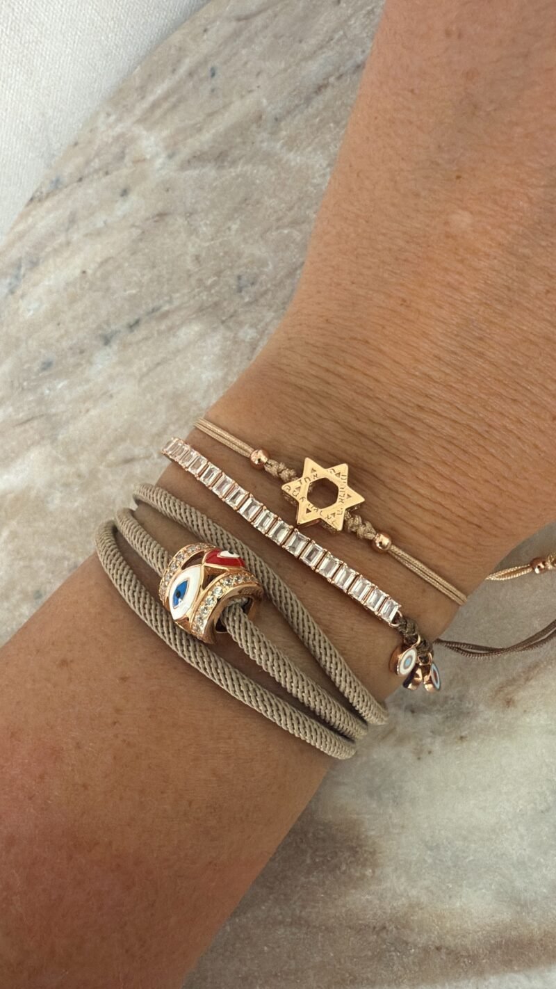 ⁦צמיד חוט אבן מתלפף עם חרוז עין⁩ – תמונה ⁦5⁩