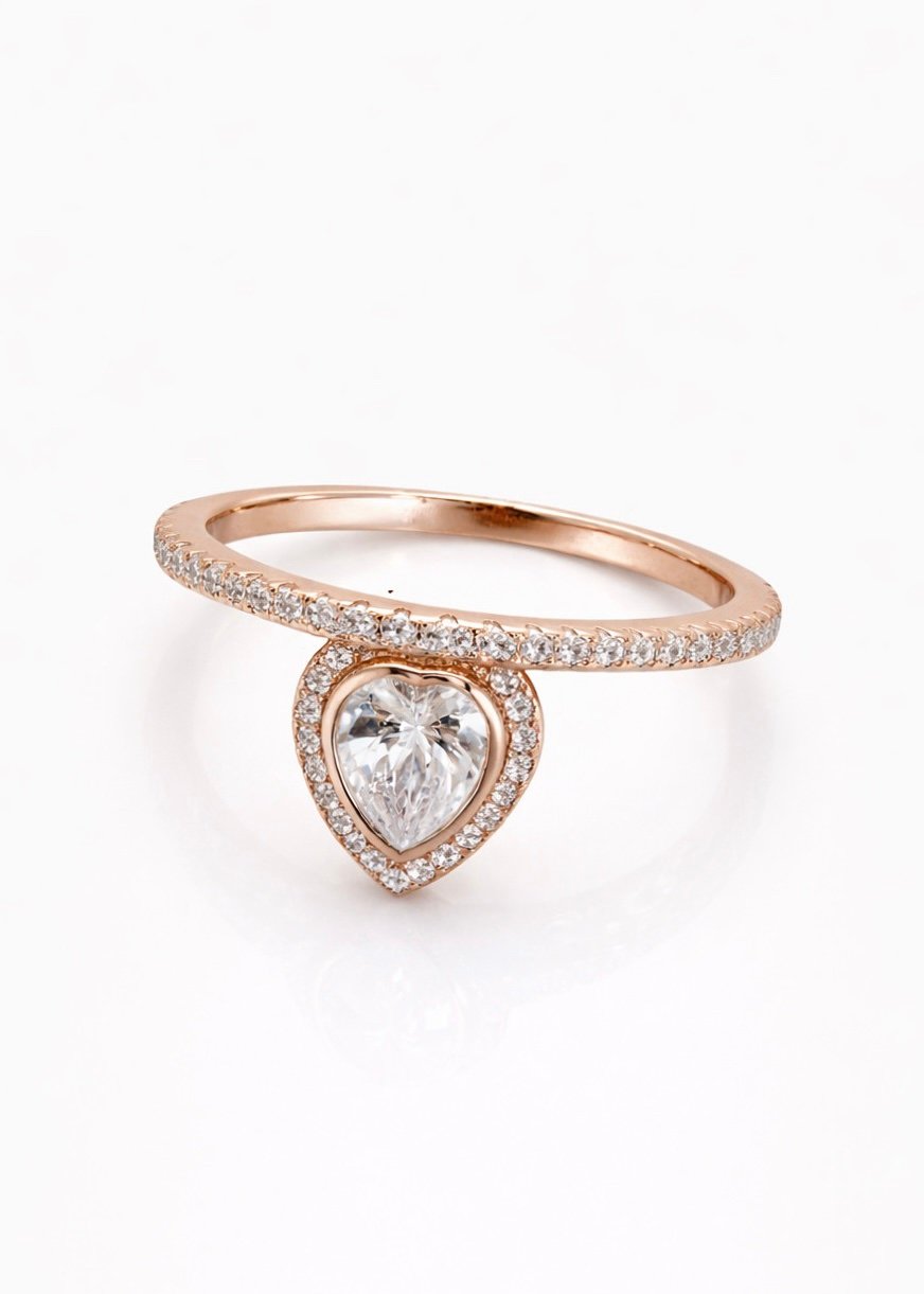 טבעת טיפה משובצת