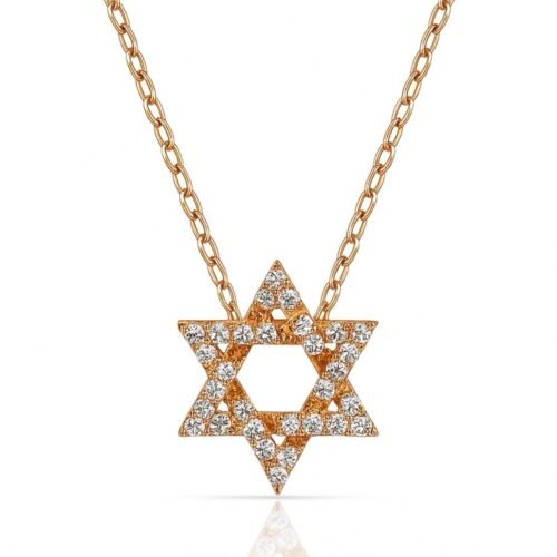 שרשרת מגן דוד משובץ
