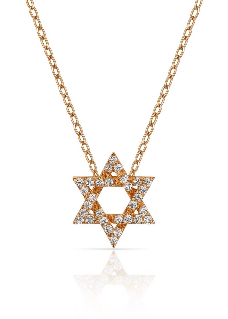 שרשרת מגן דוד משובץ