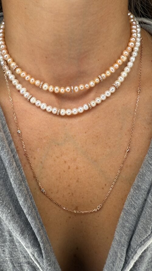 Alternative view of שרשרת פנינים עם רונדלים