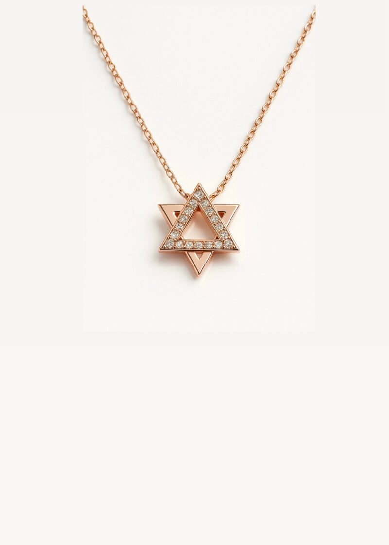 שרשרת מגן דוד חצי משובץ