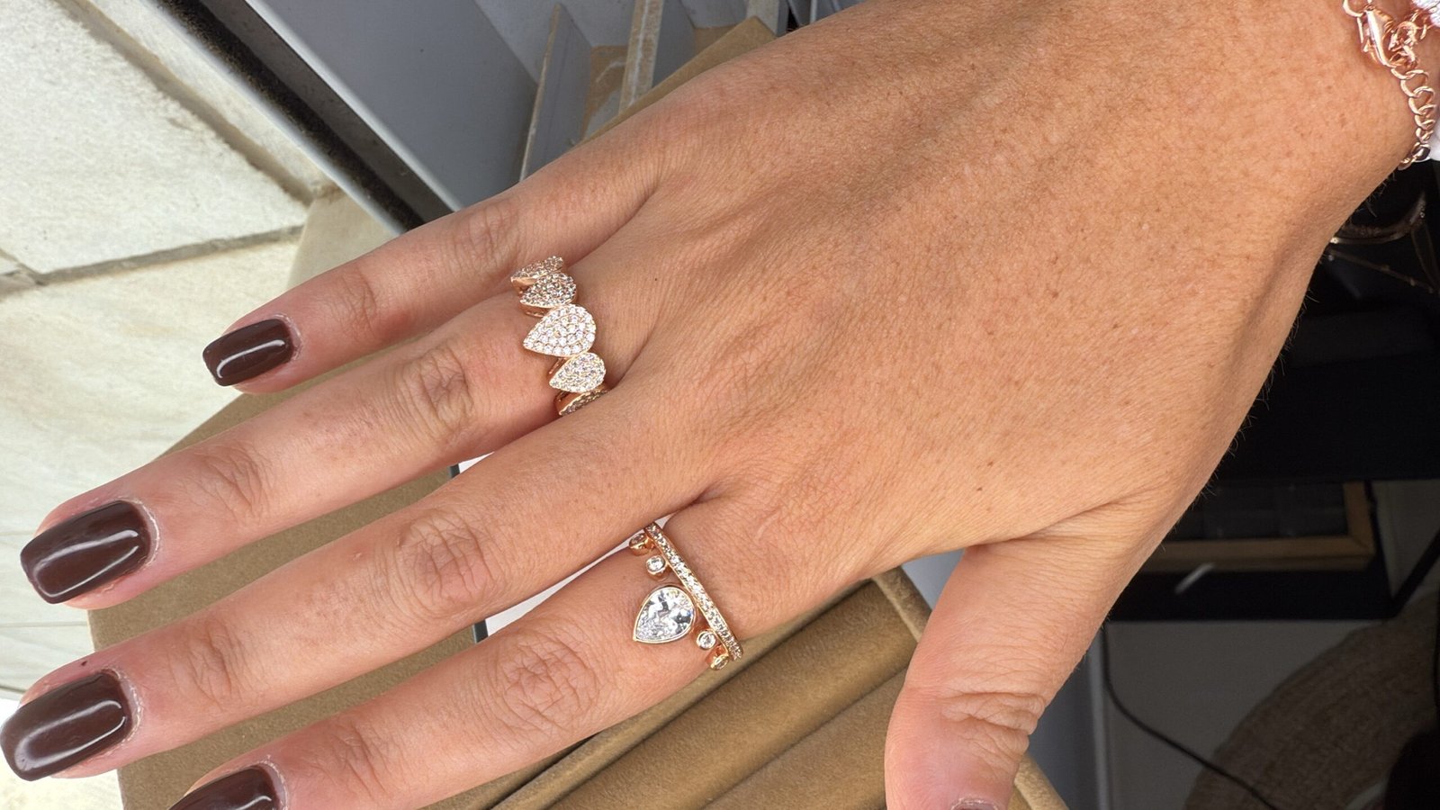 טבעת טיפות משובצת – תמונה 4