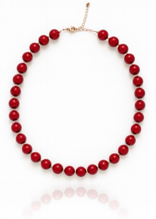 שרשרת חרוזים גדולים בורדו