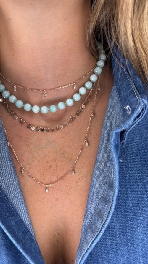 Alternative view of שרשרת חרוזים גדולים תכלת