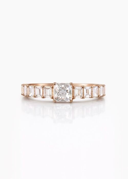 טבעת פס בגטים עם אבן מרכזית