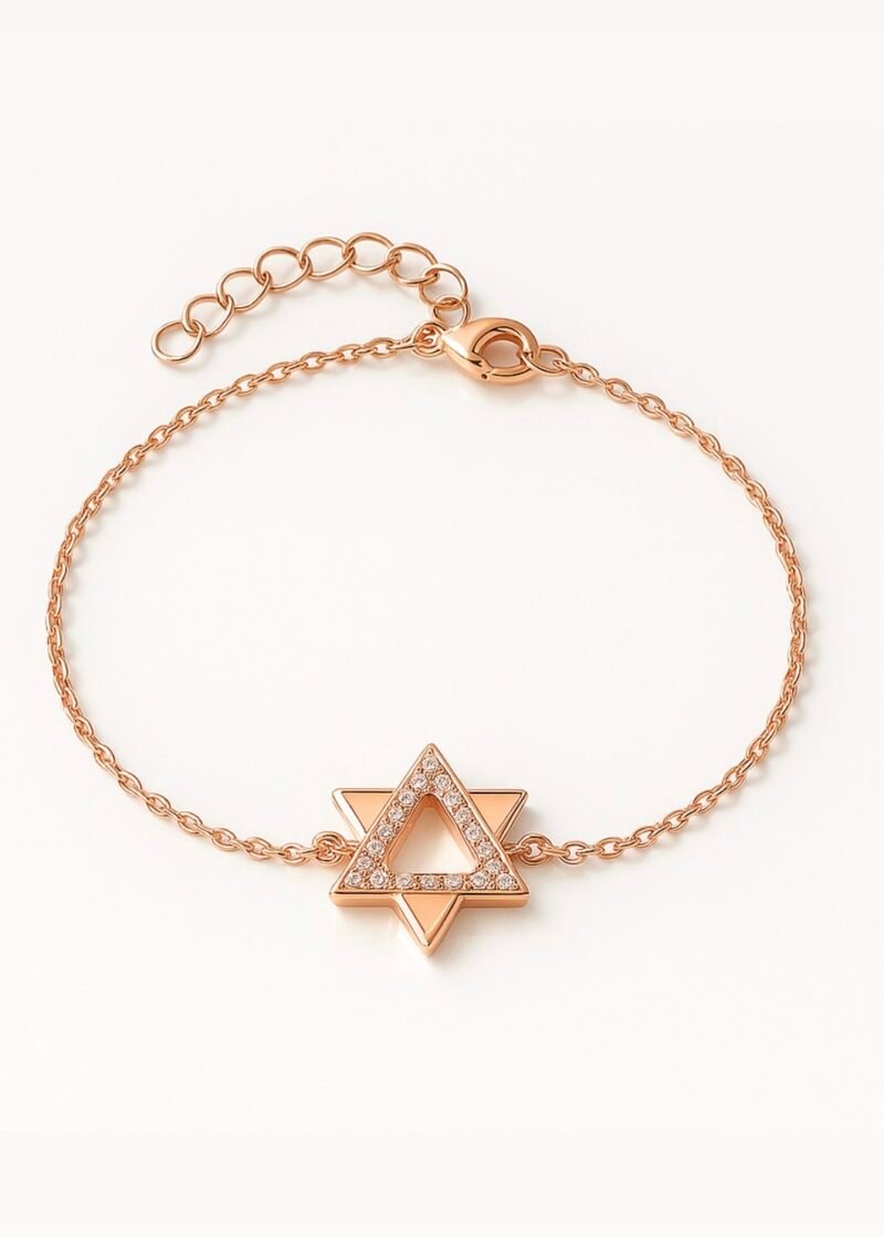⁦צמיד מגן דוד חצי משובץ⁩ – תמונה ⁦2⁩