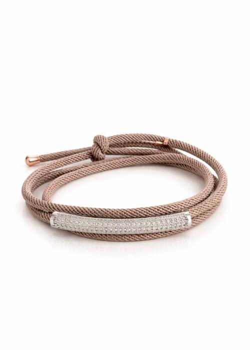 צמיד חוט אבן מתלפף עם פלטה כסופה