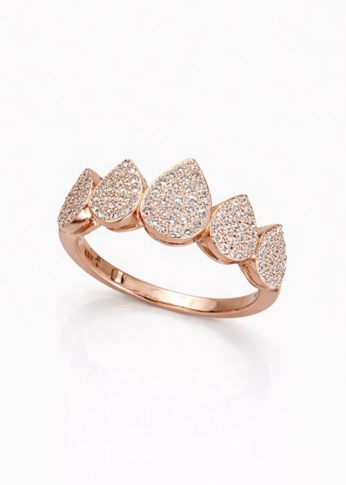 טבעת טיפות משובצת