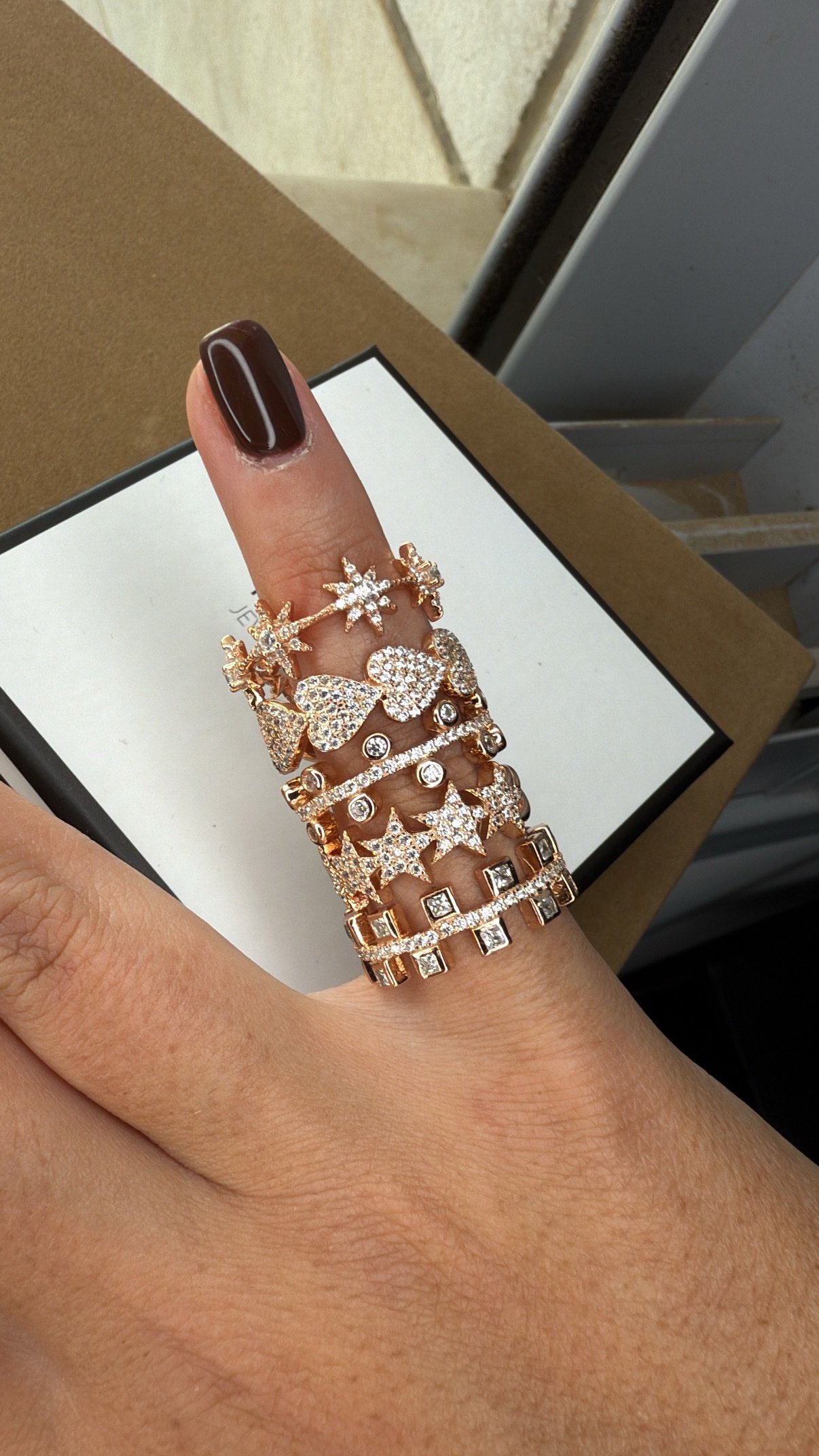 טבעת פס עם ריבועים – תמונה 5