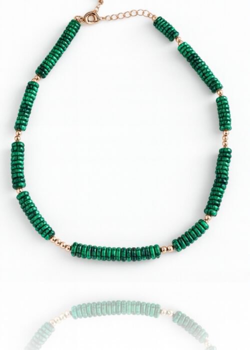 שרשרת חרוזים דיסקית ירוק מלכית