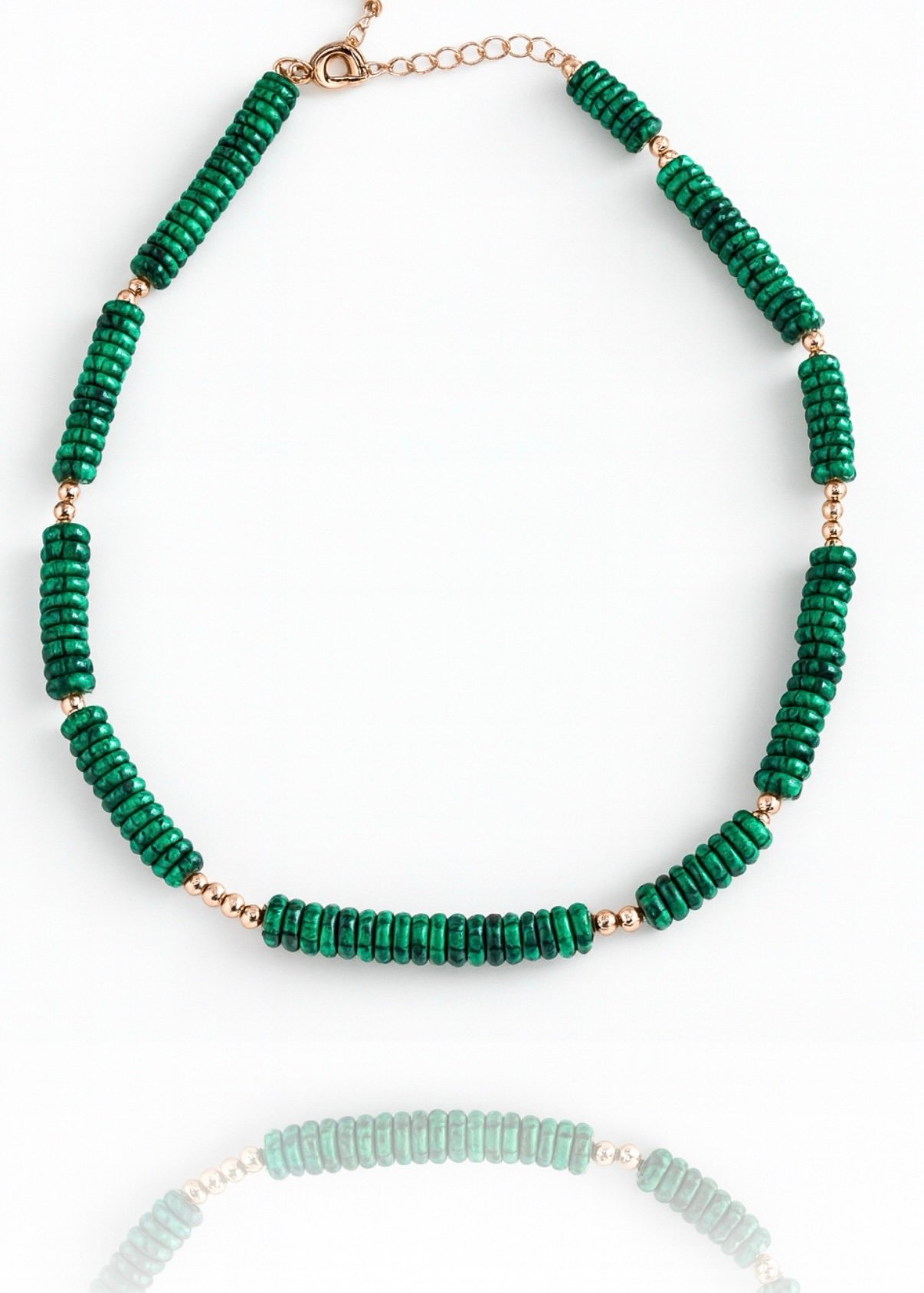 שרשרת חרוזים דיסקית ירוק מלכית