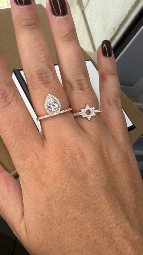 Alternative view of טבעת מגן דוד משובצת