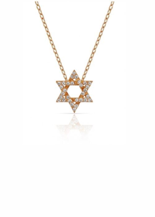 שרשרת מגן דוד משובץ