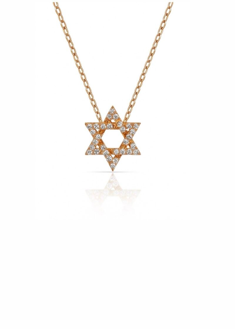 שרשרת מגן דוד משובץ