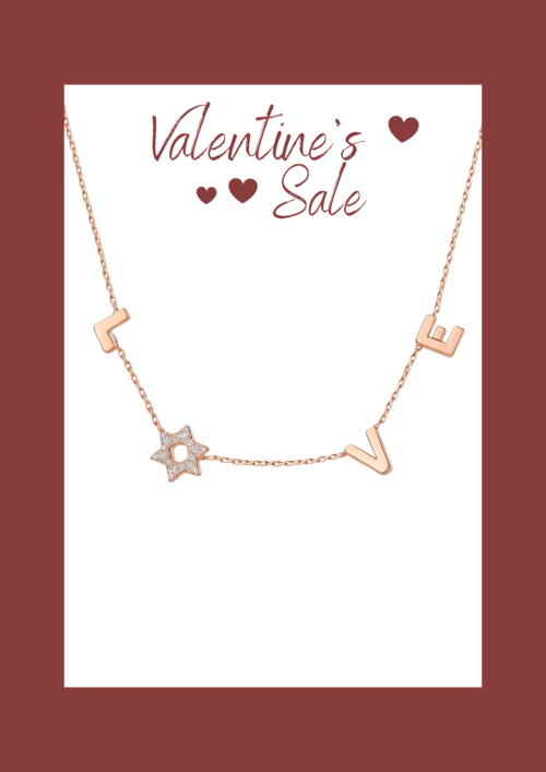 שרשרת LOVE בשילוב מגן דוד משובץ