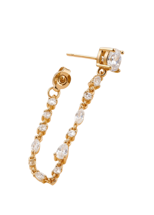 עגיל בודד מלא זרקונים