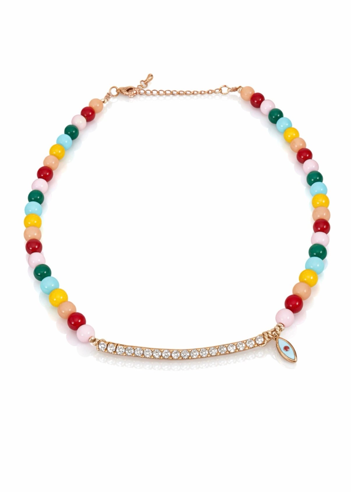 שרשרת חרוזים צבעוניים בשילוב טניס