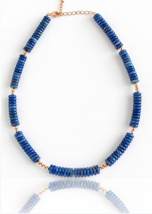 שרשרת חרוזים דיסקית כחולים