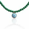 שרשרת חרוזים ירוקים עם עין טורקיז