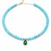 שרשרת חרוזים טורקיז בשילוב טיפה אמרלד
