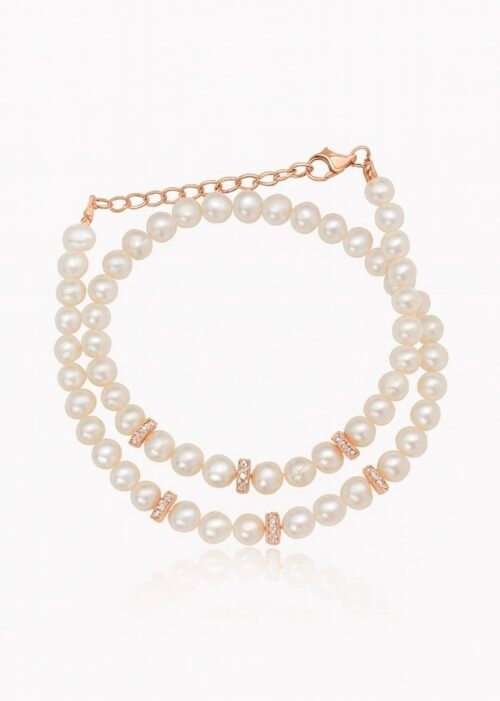 צמיד פנינים עם רונדלים