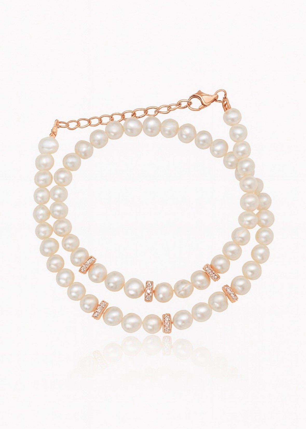 צמיד פנינים עם רונדלים